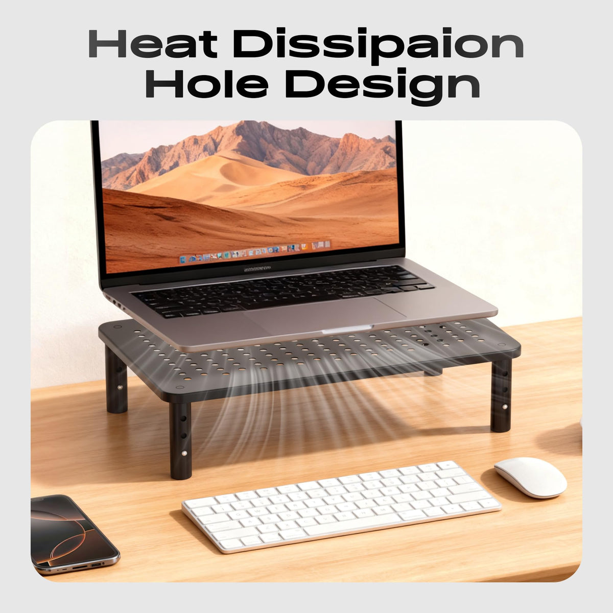 Canyora Computer Monitor Stand Riser for Desk, 3 Height Adjustable PC Laptop TV Desktop Monitor Stand Shelf, Metal Short Printer Table, Stand Riser for Desk, Office Desk Organizers and Accessories 🍁 All In One Marketplace Canada